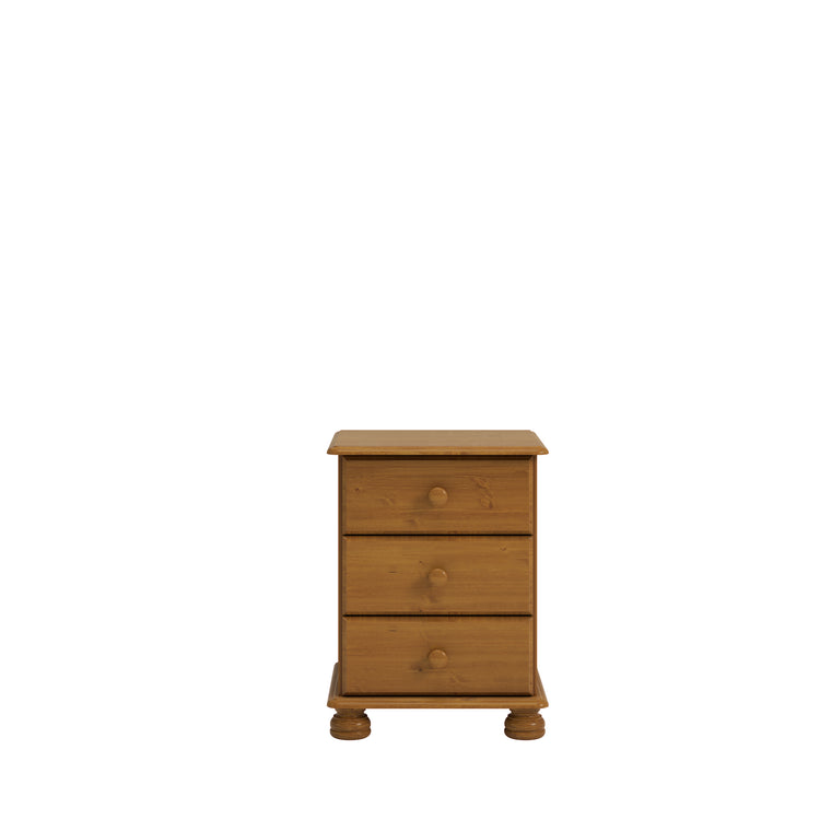 Steens Richmond Pine 3 Draw Bed Side Table
