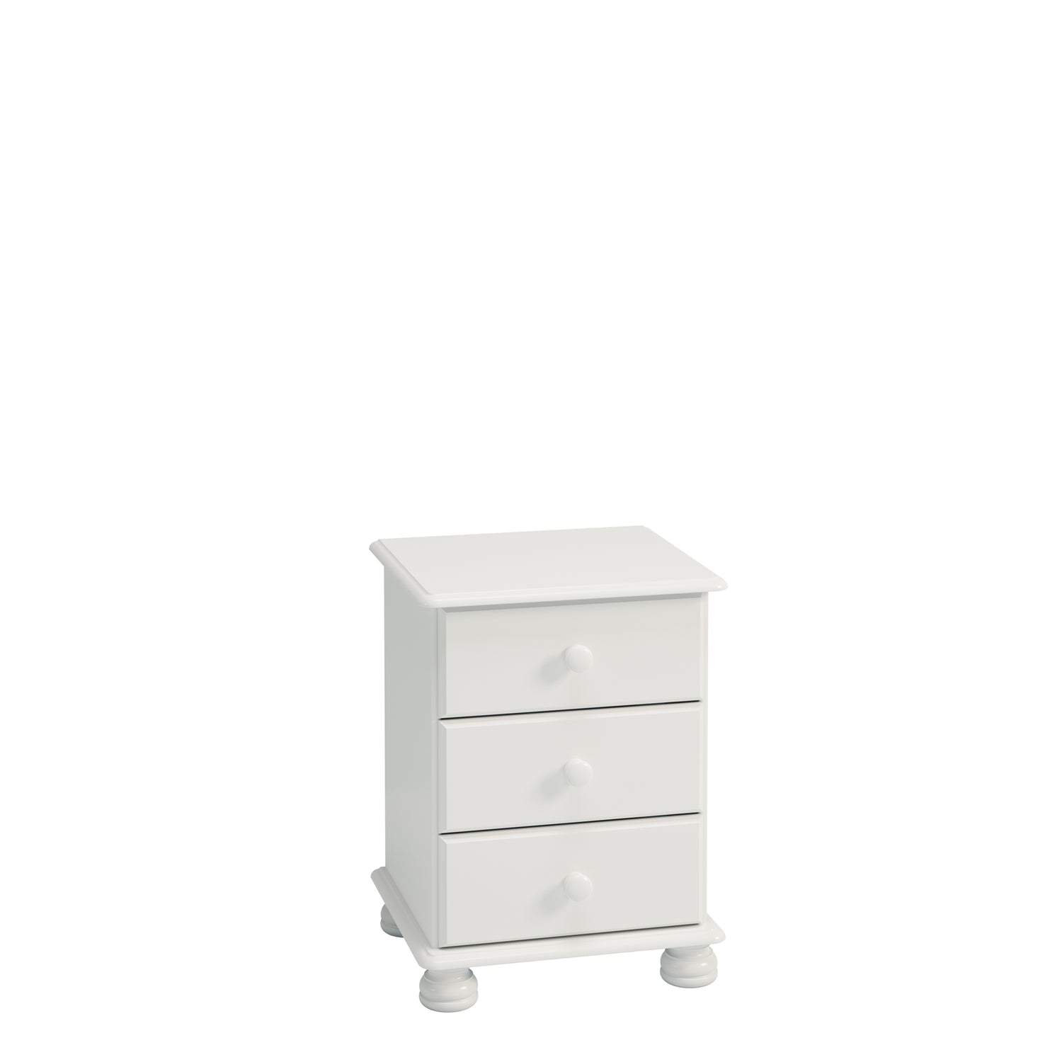 Steens Richmond 3 Draw White Bed Side Table