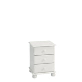 Steens Richmond 3 Draw White Bed Side Table