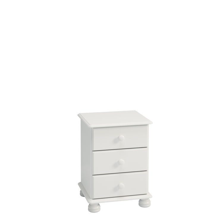 Steens Richmond 3 Draw White Bed Side Table