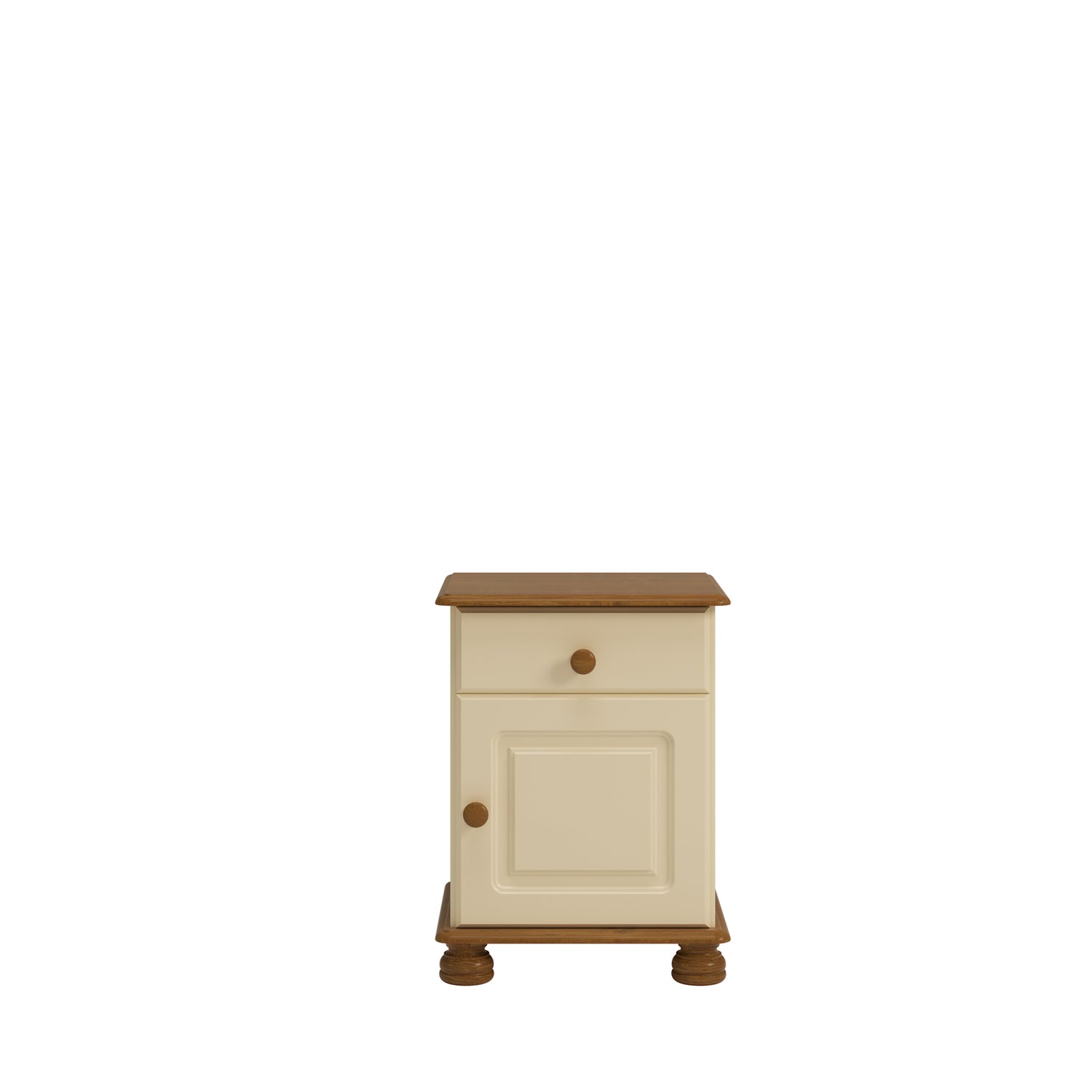 Steens Richmond Cream And Pine 1 Draw 1 Door Bed Side Table