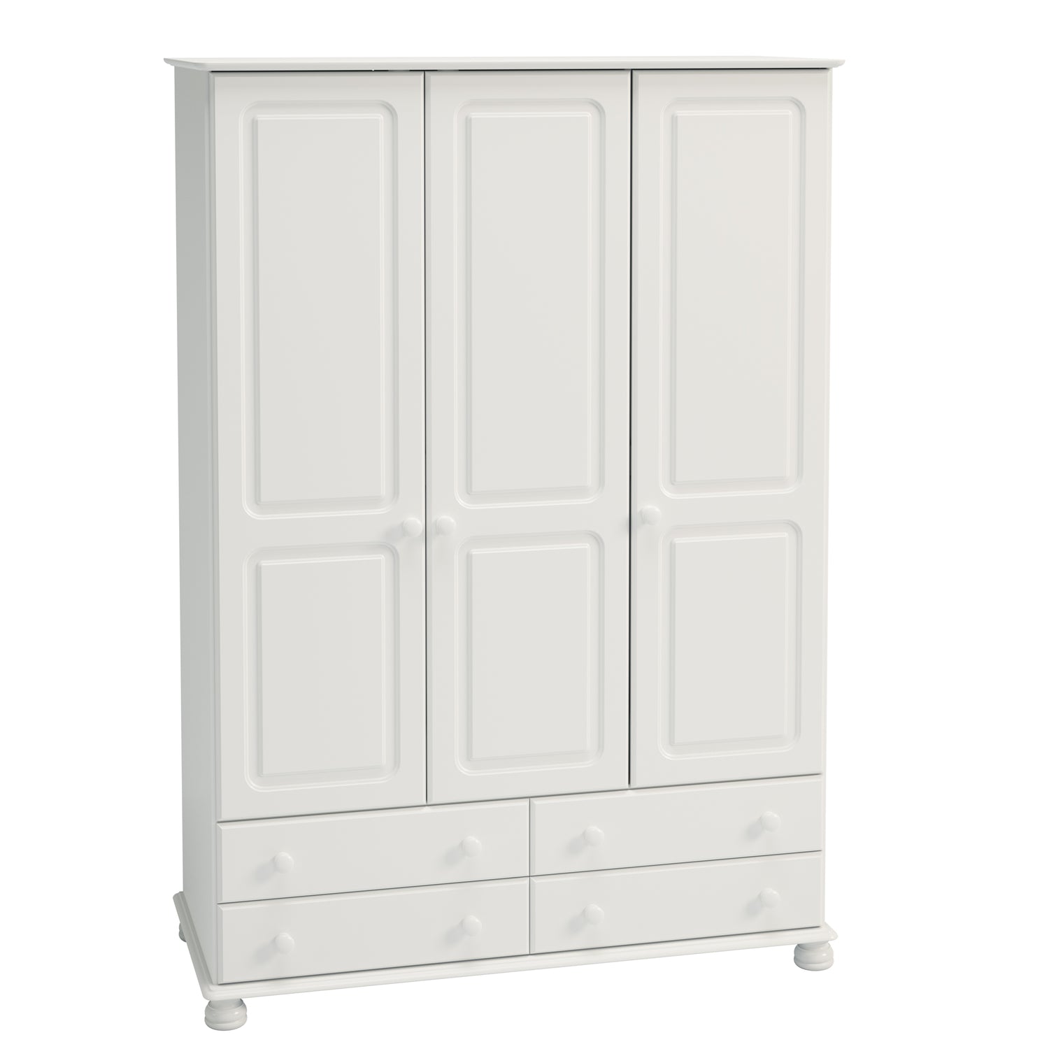 Steens Richmond White 3 Door 4 Draw Wardrobe