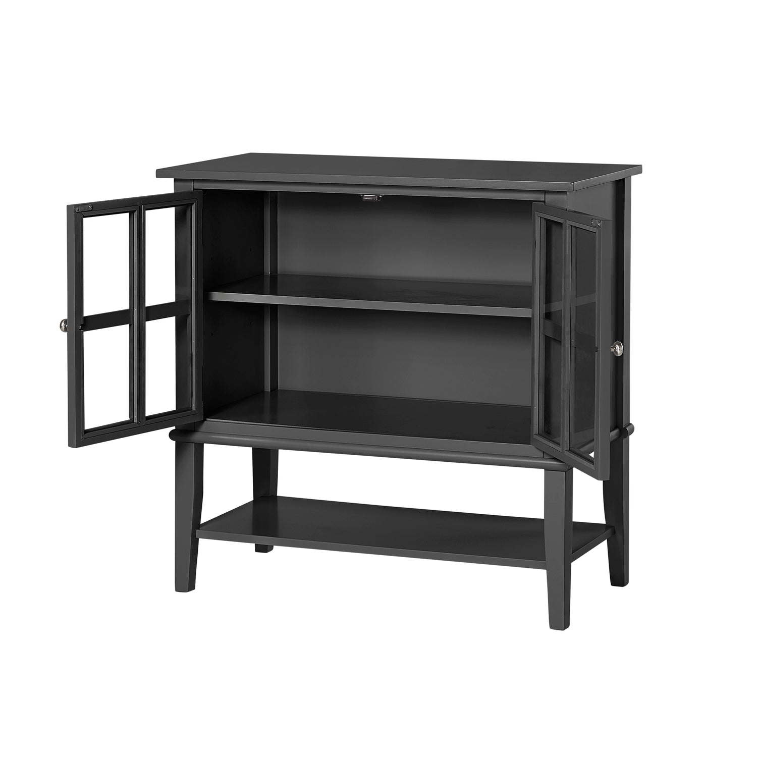 Dorel Home Franklin 2 Door Storage Cabinet Black Open-Better Bed Company