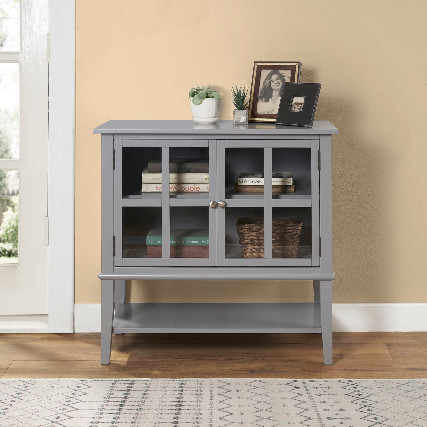 Dorel Home Franklin 2 Door Storage Cabinet Grey-Better Bed Company