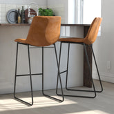 Dorel Home Bowden Upholstered Molded Barstool Caramel Maple