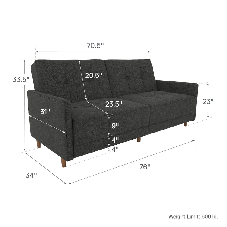 Dorel Home Andora Sprung Sofa Bed Dimensions-Better Bed Company 