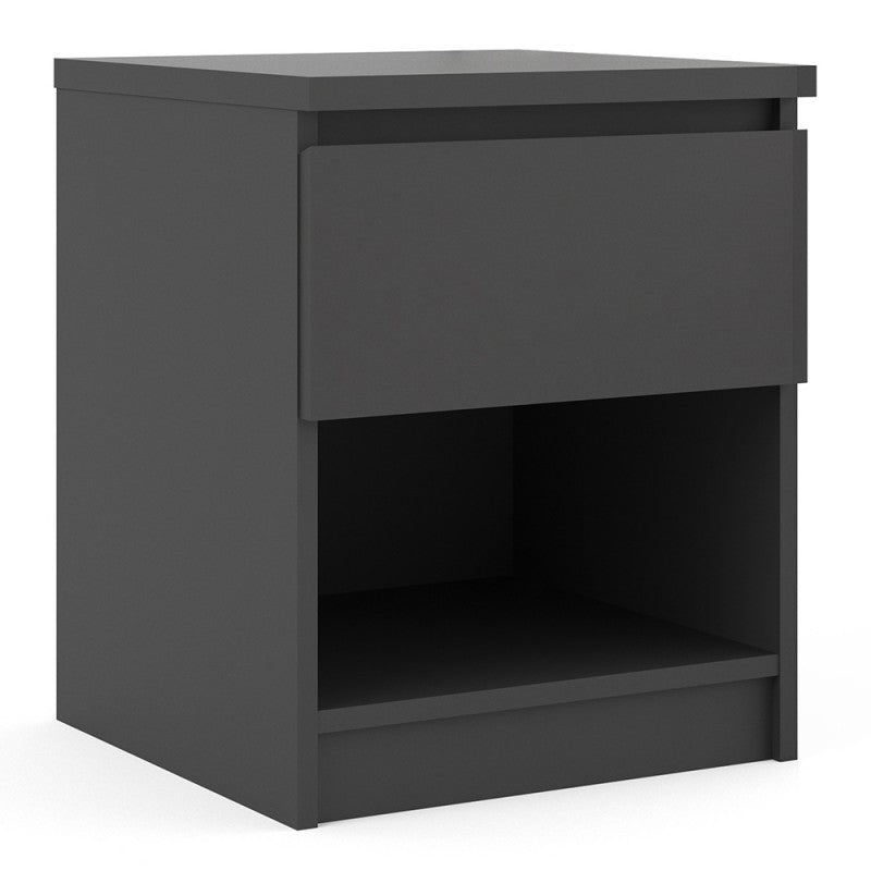 Furniture To Go Naia Bedside 1 Drawer 1 Shelf Black-Better Bed Company 