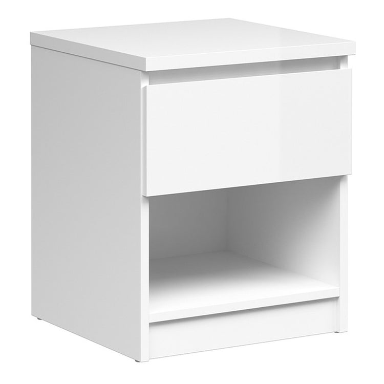Furniture To Go Naia Bedside 1 Drawer 1 Shelf White-Better Bed Company 