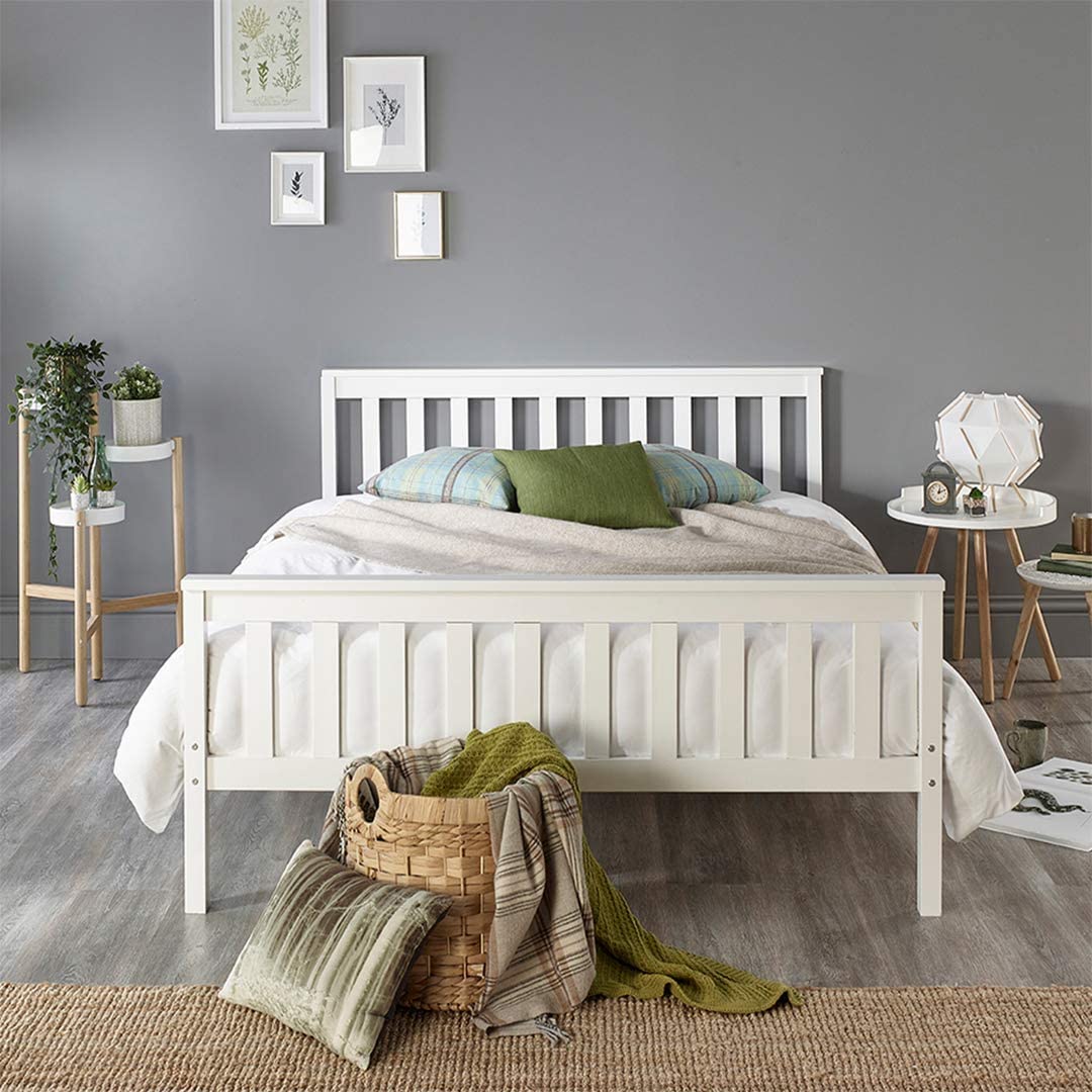 Better Solid Wood White Shaker Bed Frame - Free Delivery