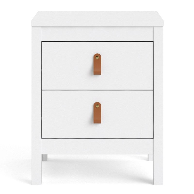 Furniture To Go Barcelona Bedside Table 2 Drawers White-Better Bed Company 
