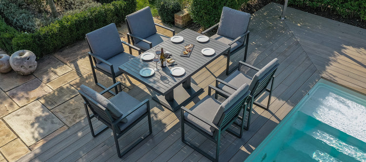 Maze Amalfi 6 Seat Rectangular Dining Set With Rising Table