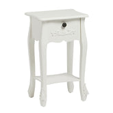 LPD Furniture Antoinette 1 Drawer White Nighstand