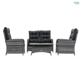 Home Junction Arabella Reclining Sofa, 2 Reclining Armchairs with Coffee Table