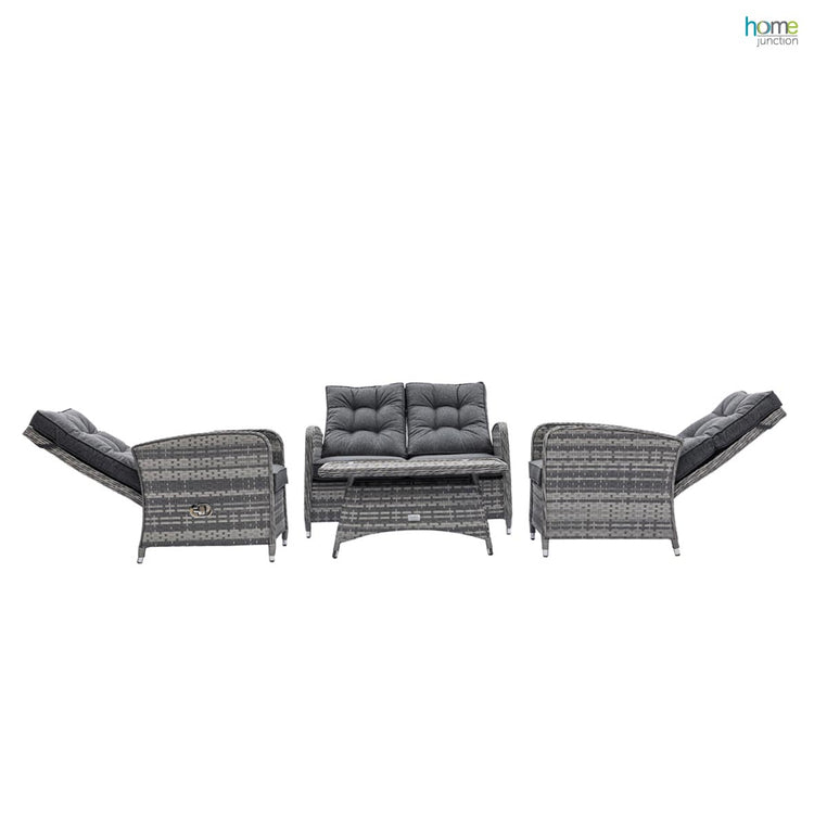 Home Junction Arabella Reclining Sofa, 2 Reclining Armchairs with Coffee Table