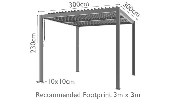 Maze Rattan 3m x 3m Pergola With 4 Drop Sides And LED Lighting