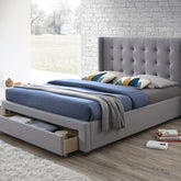 Artisan Bed Company Grey fabric front draw Bed Frame