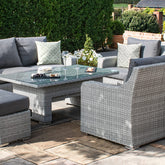 Maze Ascot 3 Seat Rattan Sofa Dining Set With Rising Table