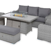 Maze Ascot 3 Seat Sofa Dining Set with Fire Pit Table
