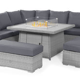 Maze Ascot Deluxe Corner Dining Set With Fire Pit Table-Better Bed Company