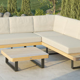 Maze Bali Wood Platform Corner Sofa Set-Better Bed Company