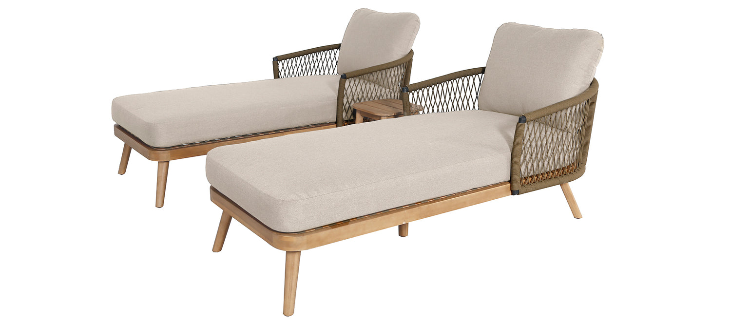 Maze Bali Rope Weave Sunlounger Set Oatmeal-Better bed Company