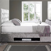 Kaydian Barnard Velvet Silver Crush Ottoman TV Bed