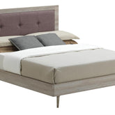 Heartlands Furniture Belvoir Grey Oak And Mocha Fabric Bed Frame