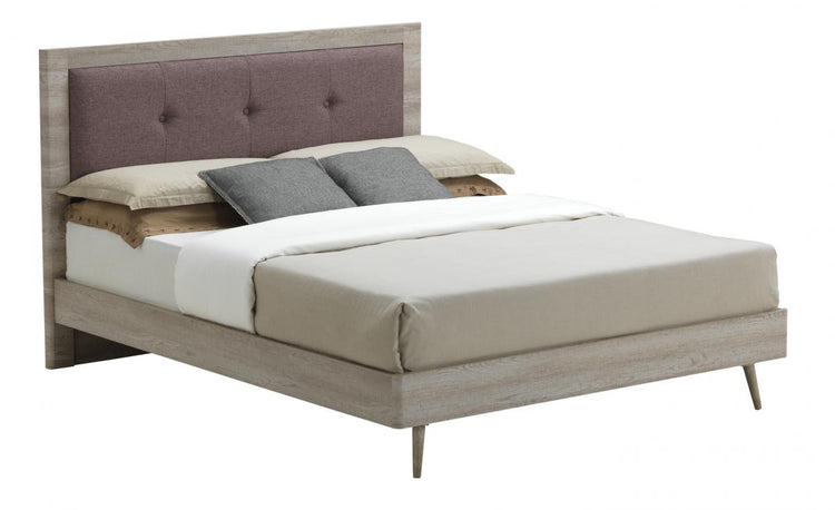 Heartlands Furniture Belvoir Grey Oak And Mocha Fabric Bed Frame