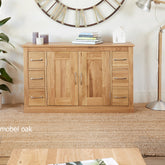 Baumhaus Mobel Oak Six Drawer Sideboard