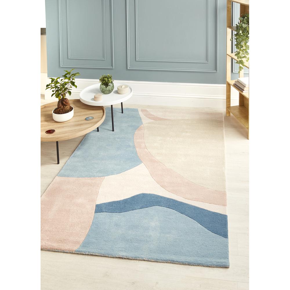 Pastel Contemporary Rugs Wool Cotton Rug Pink Blue Pastel Kilim Living