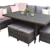 Signature Weave Charlotte Corner Dining Set With Poly Wood Table