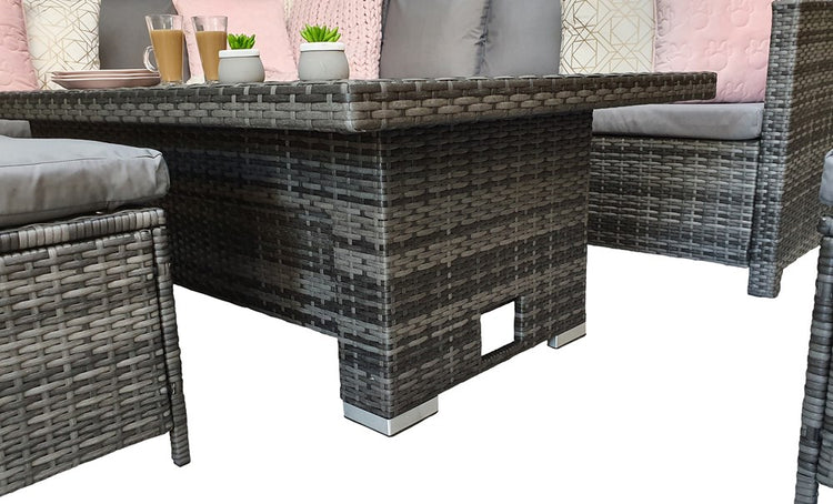 Signature Weave Charlotte Corner Dining Set With Poly Wood Lift Table