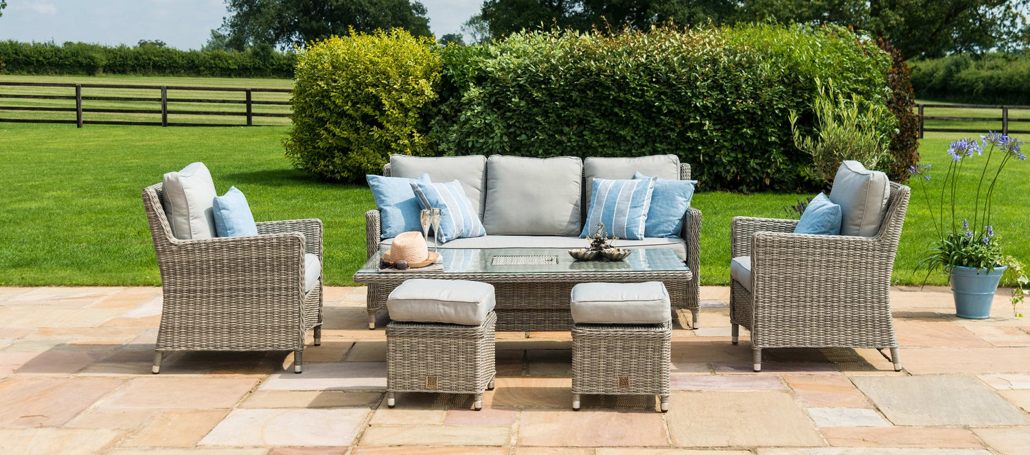 Maze Oxford Sofa Dining Set with Ice Bucket And Rising Table