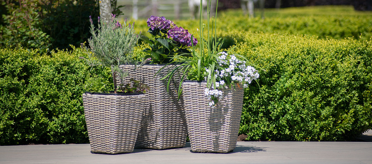 Maze Rattan Planters Shaped Cotswold-Better Bed Company 