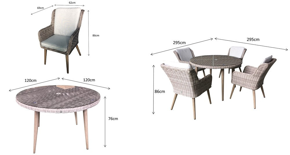Signature Weave Danielle 4 Seat Dining Set