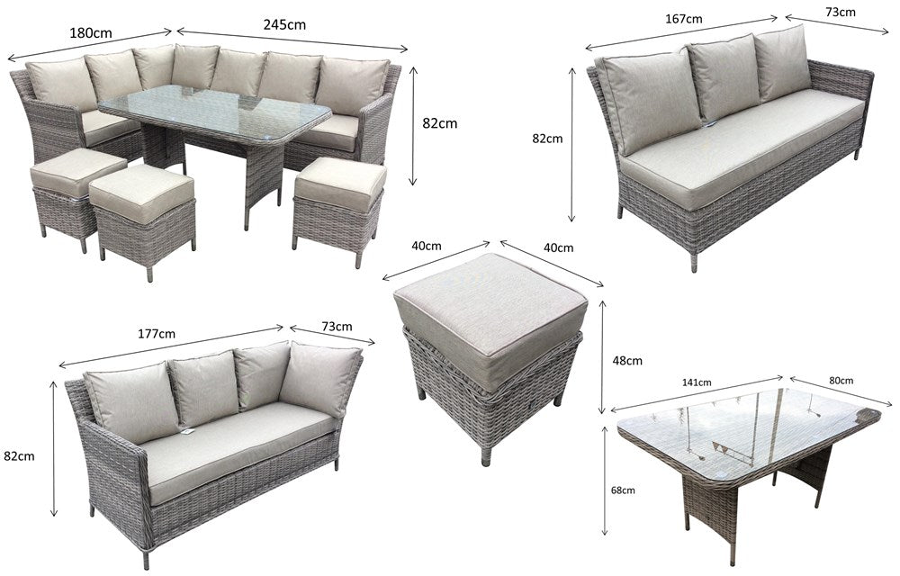 Signature Weave Edwina Corner Dining Multi Grey Wicker