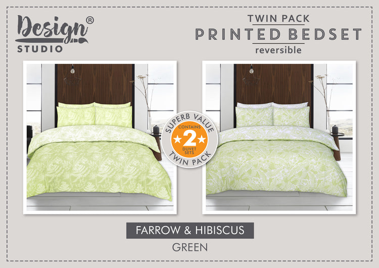 Design Studio Twin Pack Farrow/Hibiscus Duvet Set