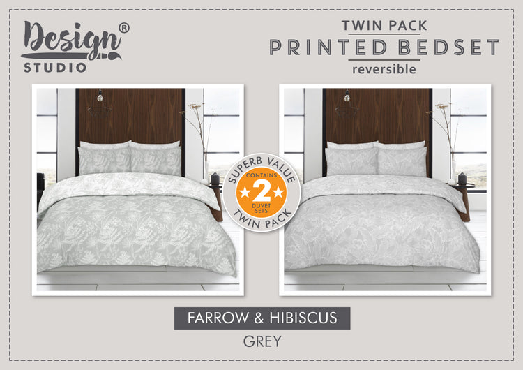Design Studio Twin Pack Farrow/Hibiscus Duvet Set-Better Bed Company 