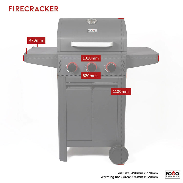Fogo And Chama Firecracker 3 Burner BBQ