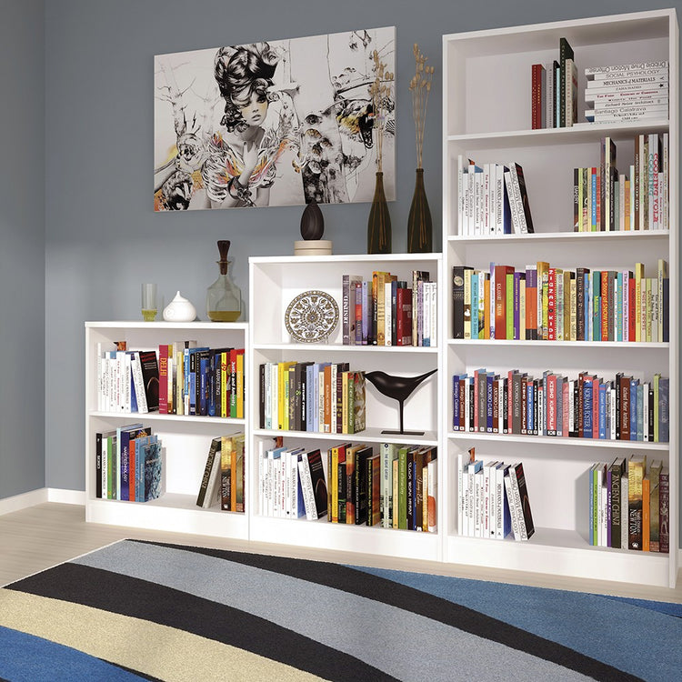 Furniture To Go 4 You Low wide Bookcase in Pearl White