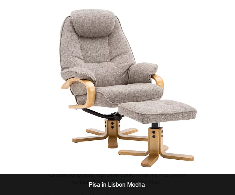 GFA Pisa Recliner And Foot Stool Lisbon Mocha-Better Bed Company 