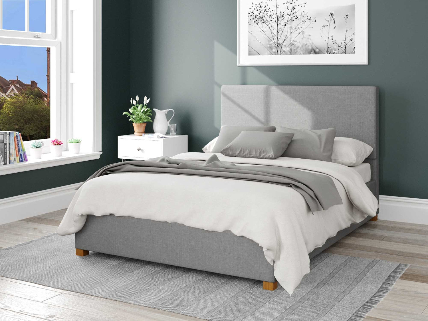 Better Peterborough Fossil Grey Ottoman Bed-Better Bed Company 