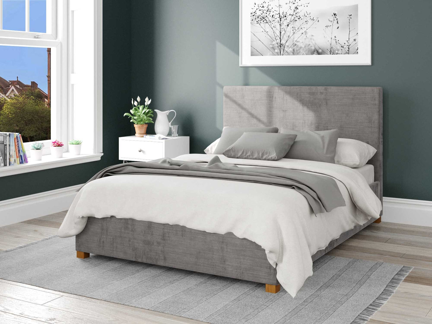 Better Peterborough Dusk Grey Ottoman Bed-Better Bed Company 