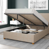 Better Peterborough Cream Ottoman Bed Open-Better Bed Company 