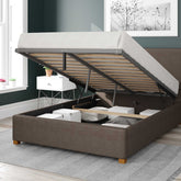 Better Peterborough Weaver Brown Ottoman Bed Open-Better Bed Company 