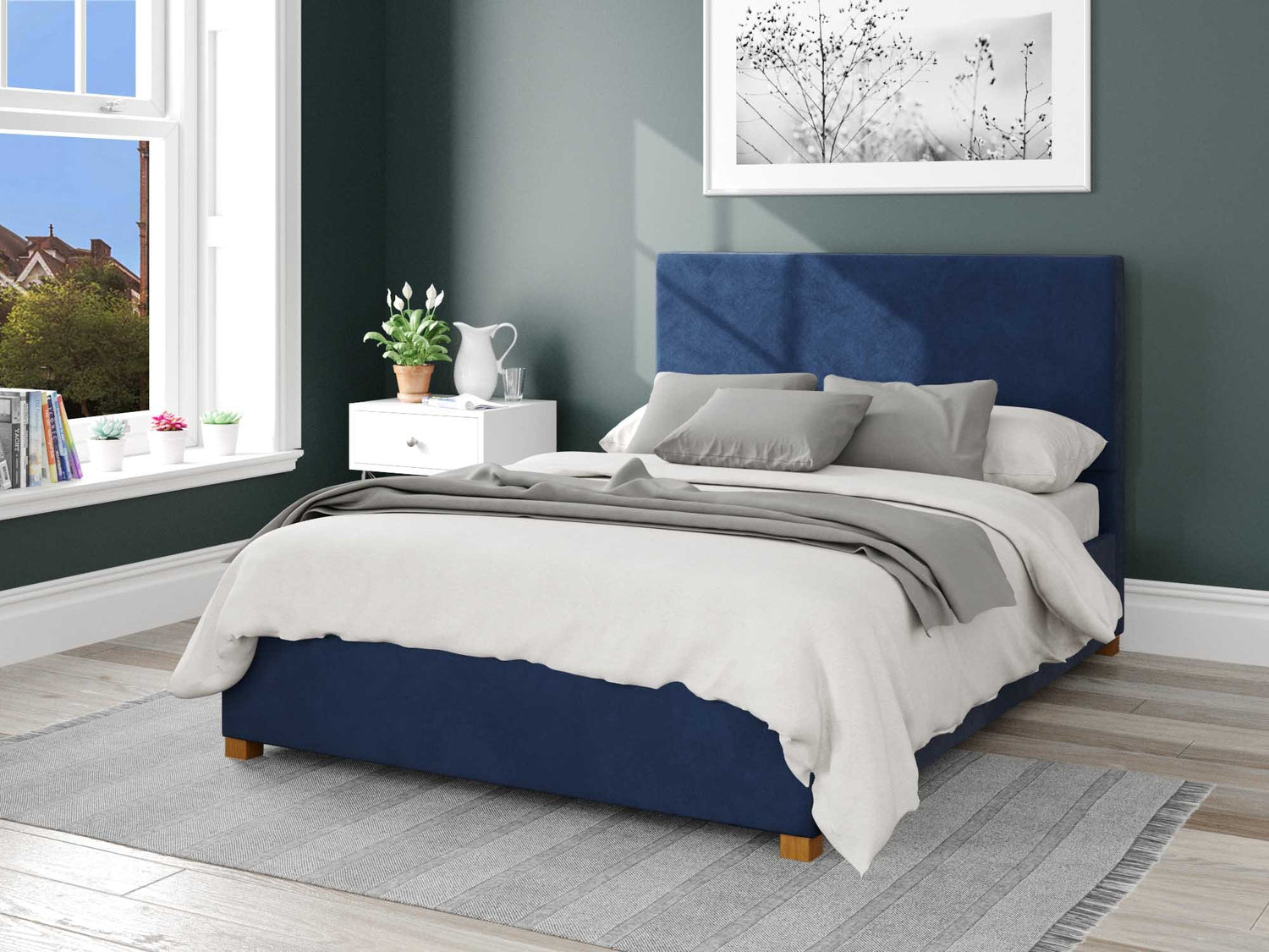 Better Peterborough Blue Ottoman Bed-Better Bed Company 