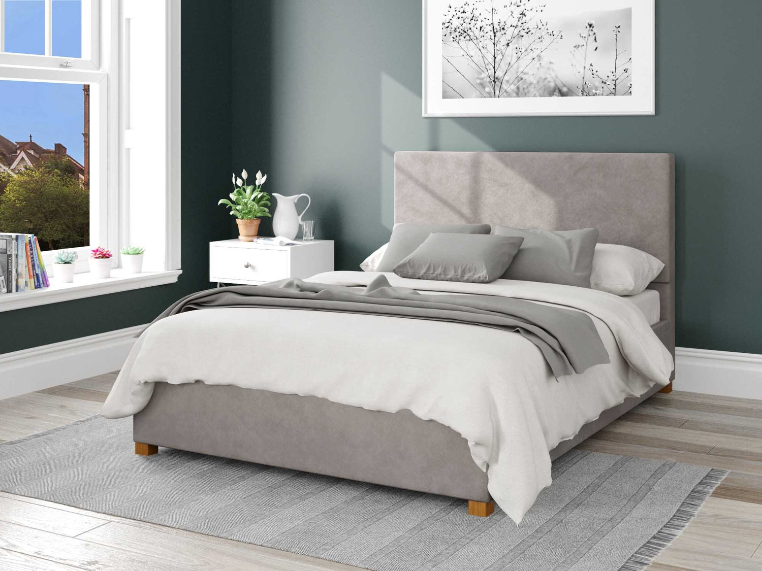 Better Peterborough Charcoal Grey Ottoman Bed-Better Bed Company 