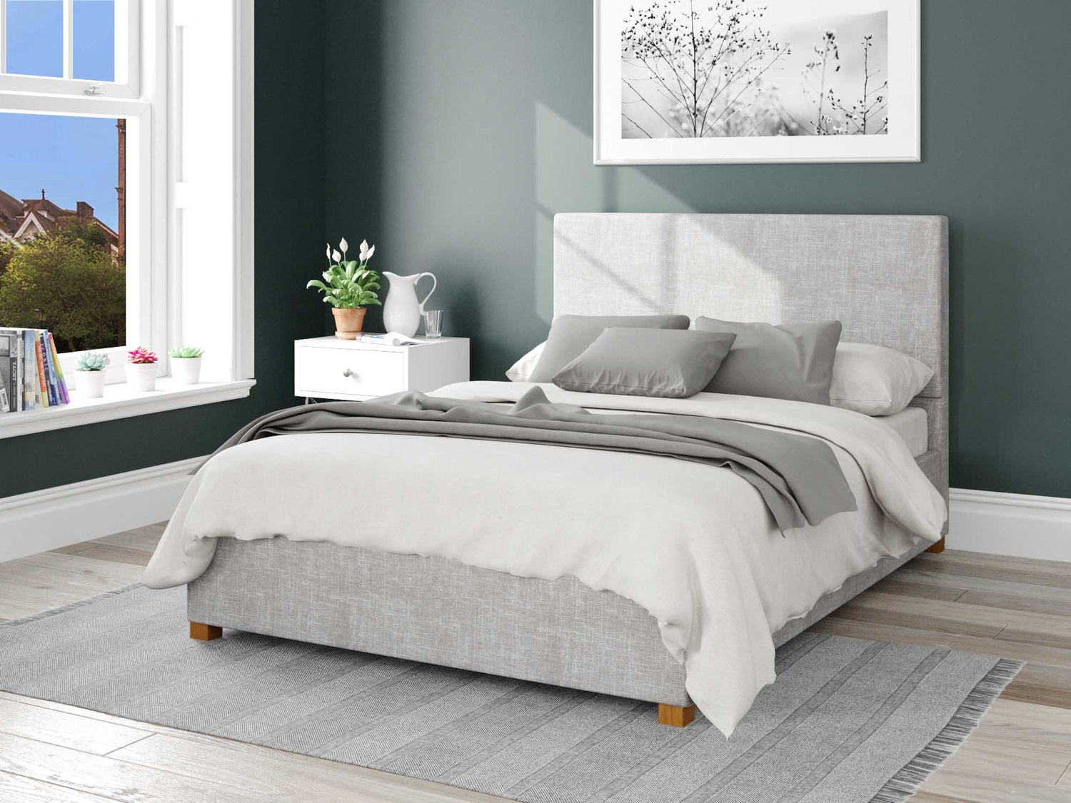 Better Peterborough Light Grey Ottoman Bed-Better Bed Company 