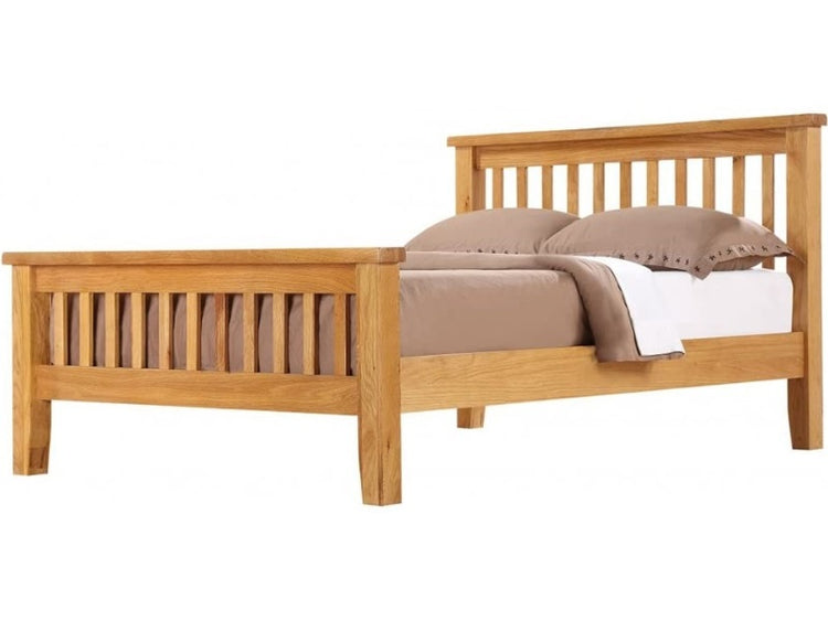 Heartlands Furniture Acorn Solid Oak Bed High Footend-Better Bed COMPANY 