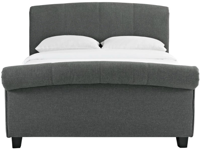 Heartlands Furniture Arabella Grey Linen Bed Frame From Front-Better Bed Company 